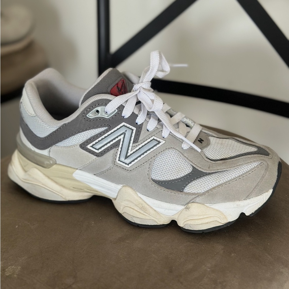 New Balance Gray and Cream Sneakers